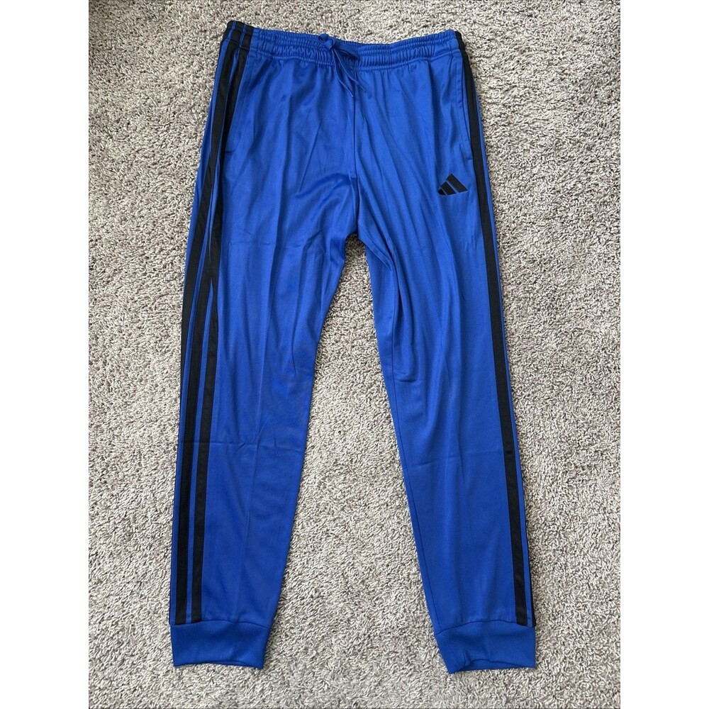 Adidas 3-Stripes Men's Medium Tricot Regular Tapered Track Pants Team Royal/Blue